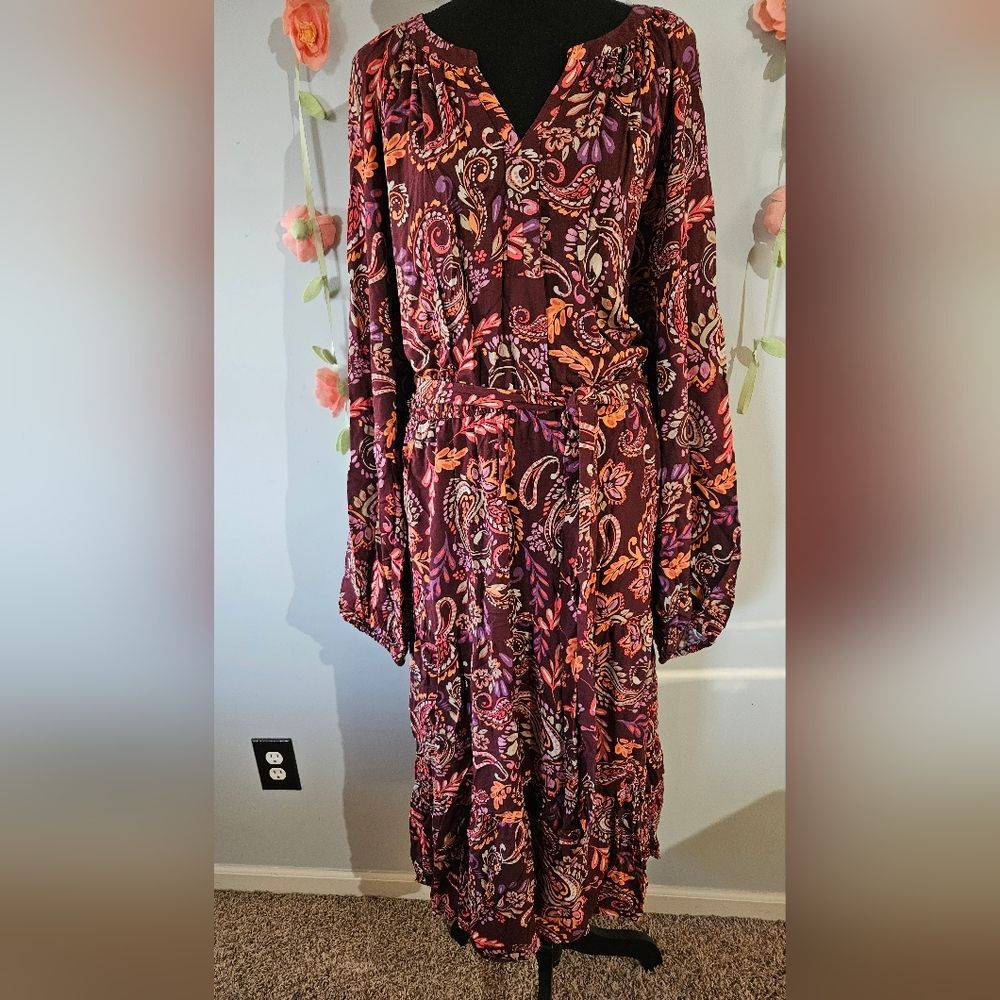 NWT St. John's Bay Tiered Maxi Dress Plus Size 3X